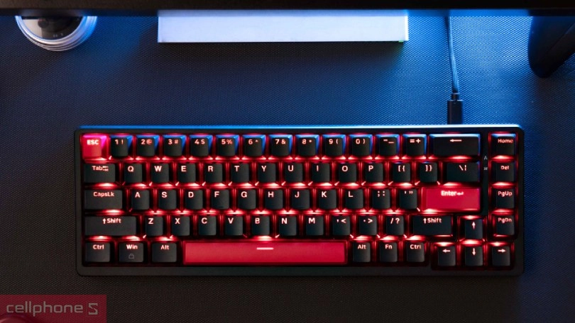 THiết kế bàn phím có dây Keychron X6 Red Backlight đen
