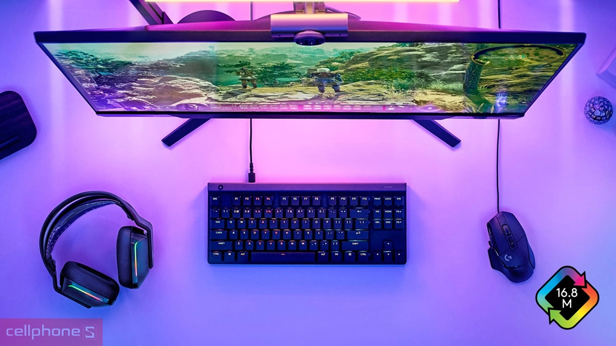 Bàn phím gaming có dây Logitech G515 TKL sử dụng nắp phím PBT hai mặt
