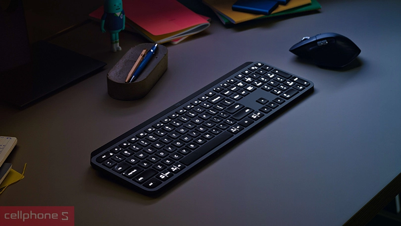 Thiết kế bàn phím không dây Logitech MX Keys Graphite