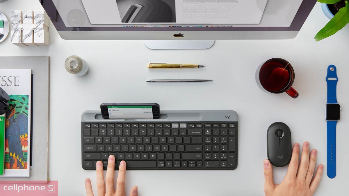 Bàn phím Logitech không dây gọn gàng 