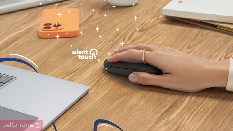 Chuột không dây Bluetooth Logitech Pebble M350S - Kiểu dáng hiện đại, nhấp chuột im lặng
