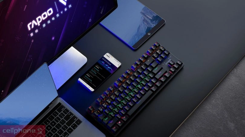 Bàn phím cơ không dây Rapoo V500 Pro Multimode TKL 87
