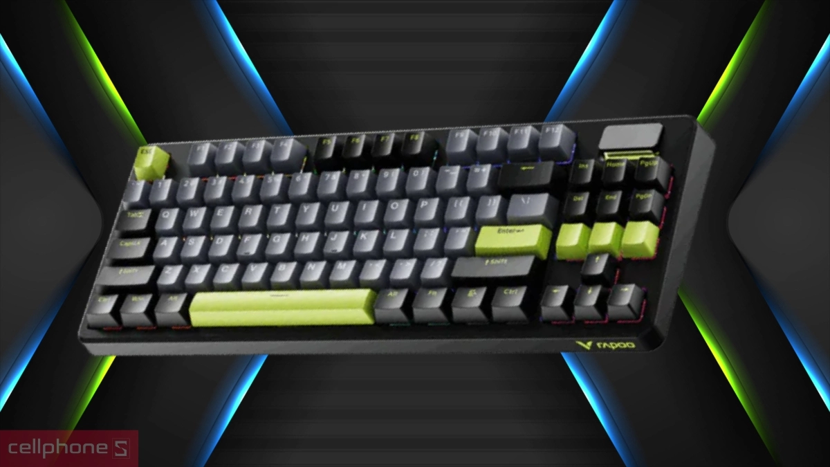 LED bàn phím cơ Rapoo V700DIY-87 Xanh Lá Đen