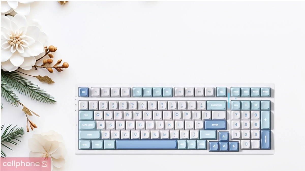 Layout 75% cùng đèn RGB của Bàn phím cơ không dây MCHOSE G75 Pro Tri-Mode Blue
