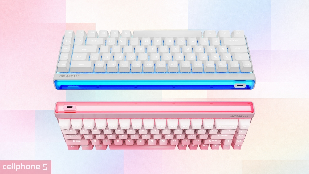 Layout 68 phím nhỏ gọn của Bàn phím gaming có dây MCHOSE ACE68 Air HE Magnetic Rapid Trigger Snow White