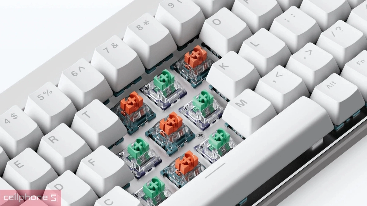Keycap PBT bền bỉ trên Bàn phím gaming có dây MCHOSE ACE68 Air HE Magnetic Rapid Trigger Snow White