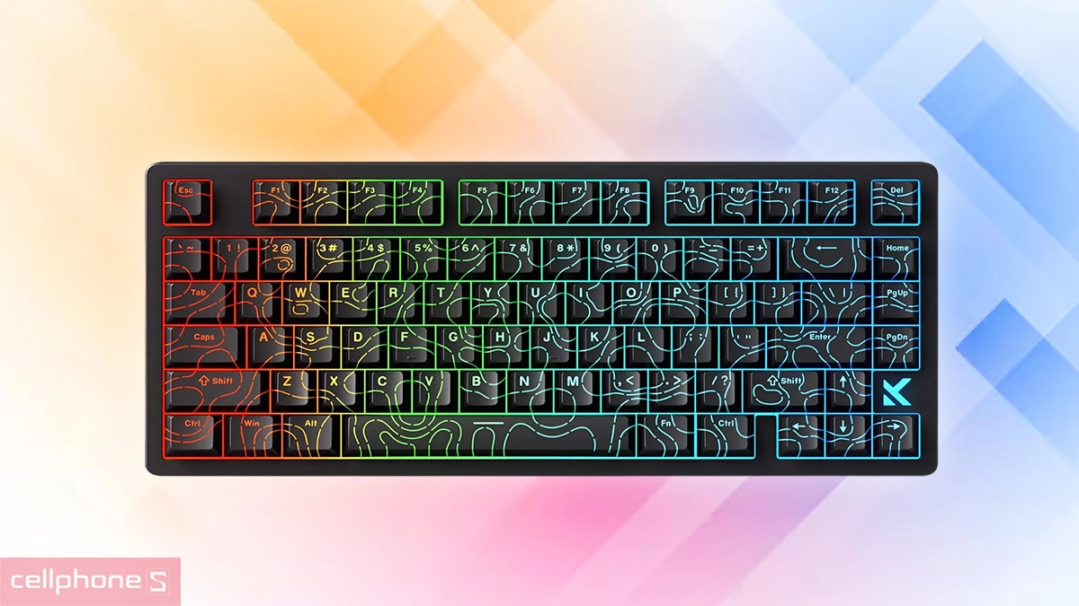 Kết cấu cứng cáp của Bàn phím Gaming có dây Mchose Jet 75 HE Magnetic Rapid Trigger Black Topographic