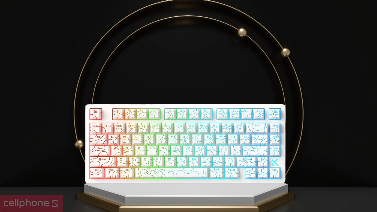 Phong cách hiện đại của Bàn phím Gaming có dây Mchose Jet 75 HE Magnetic Rapid Trigger White Topographic