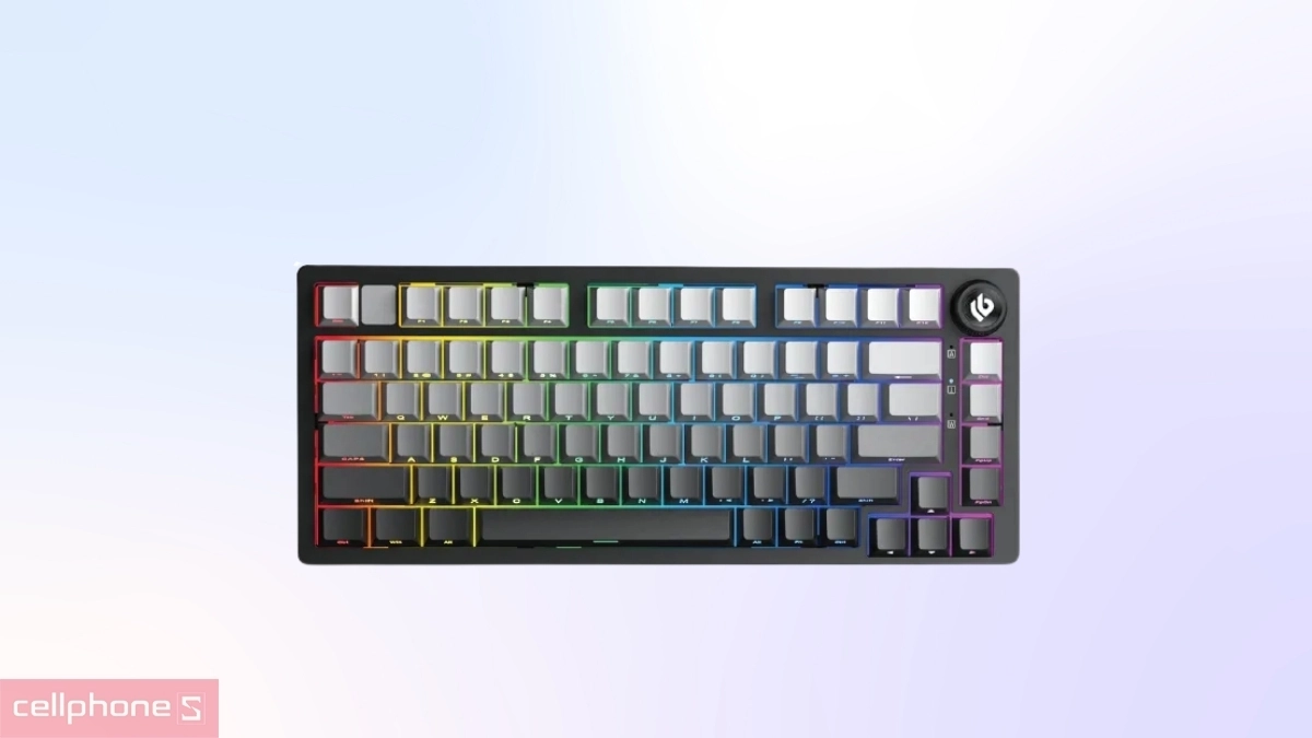 Thiết kế, đèn nền bàn phím cơ không dây LEOBOG HI75C Pro Xám Đen Gradient