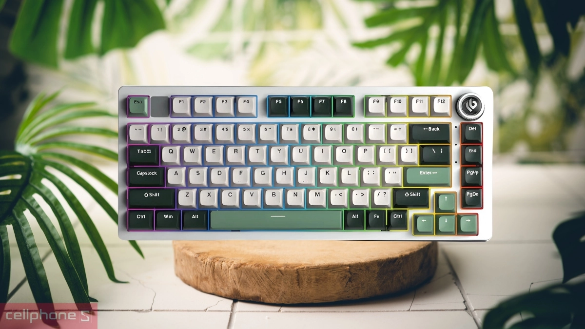 Thiết kế bàn phím cơ không dây Leobog HI75C Pro Xanh lá trắng