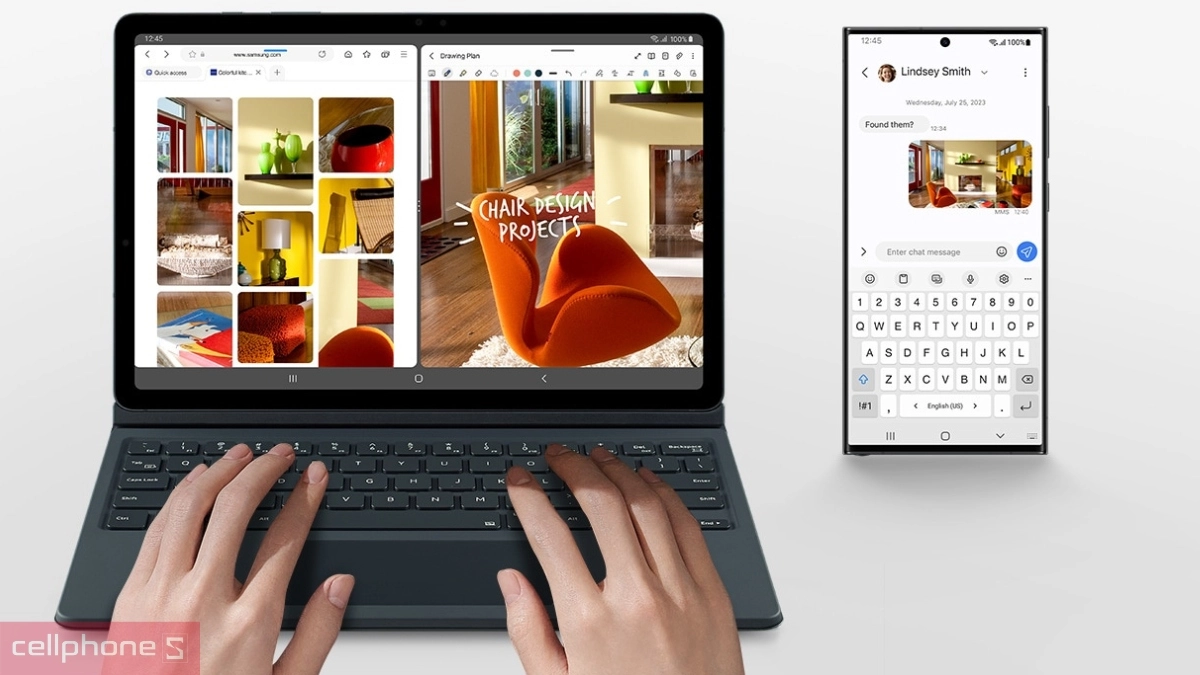 Bàn phím và Touchpad tích hợp tiện lợi của bao da + bàn phím AI Samsung Galaxy Tab S10 LITE/S10 FE/S9 FE/S9 Touch Pad