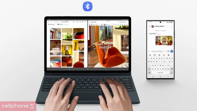 Thiết kế bàn phím bao da AI Samsung Galaxy Tab S10 Plus S9 FE Touch Pad