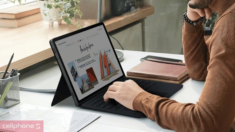 Thiết kế bàn phím bao da AI Galaxy Tab S9/S9 FE Touch Pad