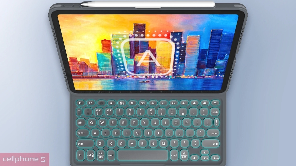 Thiết kế bàn phím bao da iPad 10.2/10.5 Zagg Pro Keys