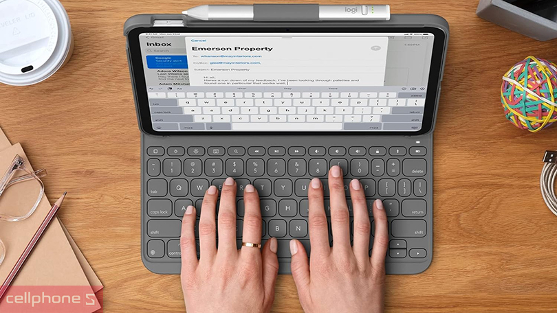 Thiết kế bao da iPad 10.9/Gen 10 20222 Logitech Combo Touch