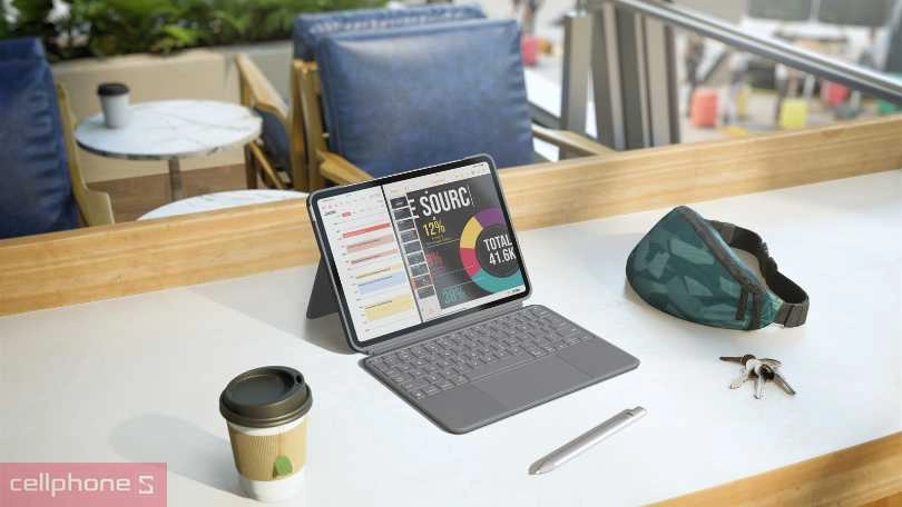 THiết kế bàn phím bao da iPad Air M4 11 2024 Logitech Combo Touch