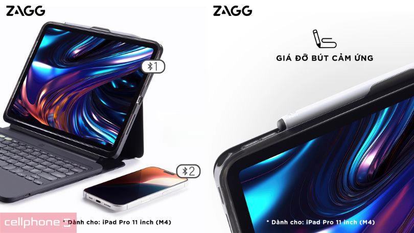 Khả năng kết nối, độ bền bỉ của bàn phím bao da iPad Pro 11 M4 Zagg Pro Key 2