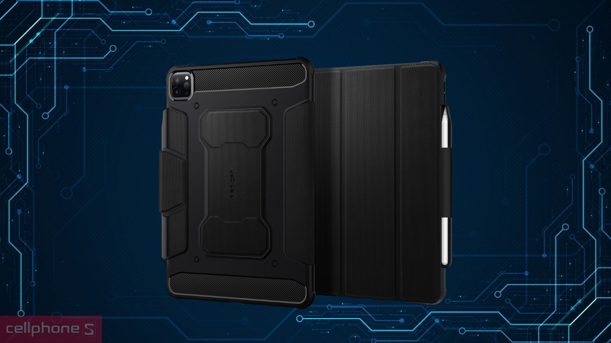 công nghệ đệm khí Air Cushion bao da iPad Pro 11 (2018-2022) Spigen Tough Armor Pro DRS