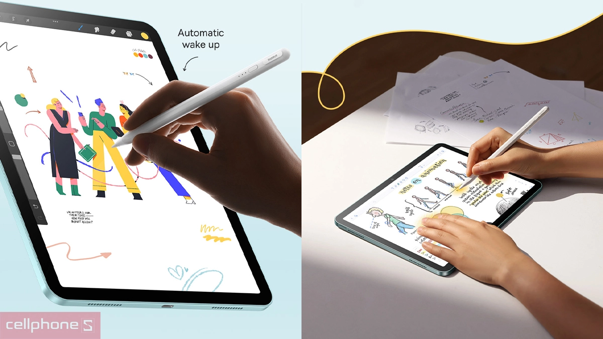 Bút cảm ứng iPad Baseus Smooth Writing 3 Wired Charging Stylus Active Wireless tự động kích hoạt