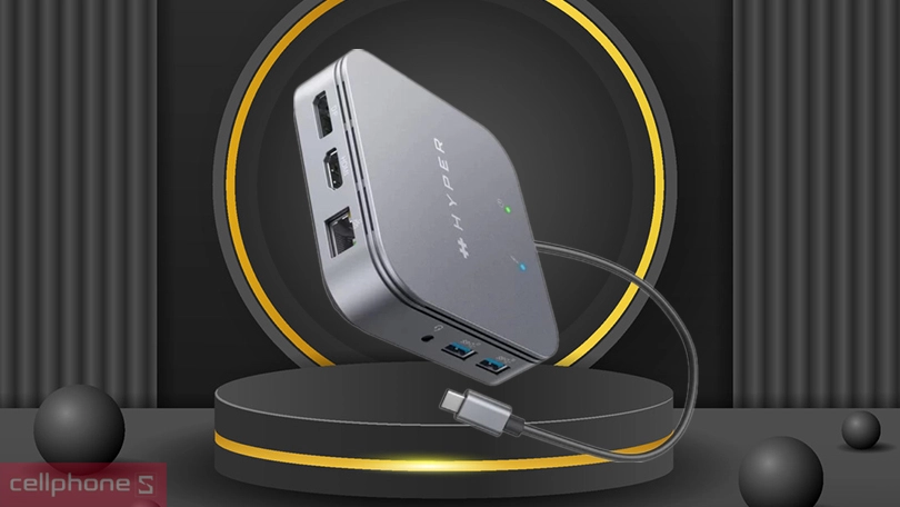 Tốc độ Hub chuyển đổi Hyper Hyperdrive Thunderbolt 3 Dock 7 in 1 HDTB3TD