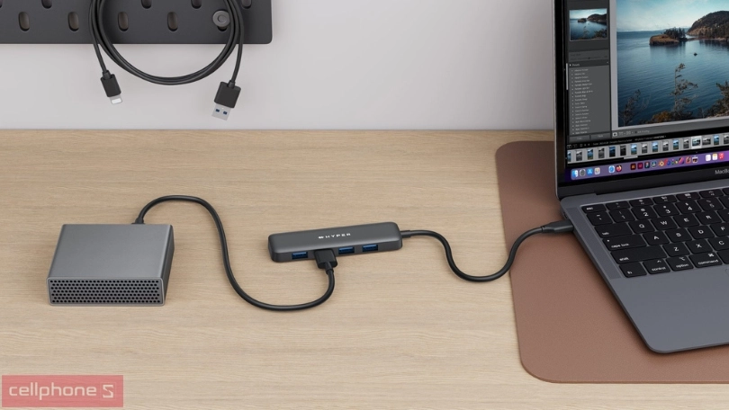 Tốc độ Hub chuyển đổi Hyperdrive Next 4 in 1 cổng USB-C HD5002