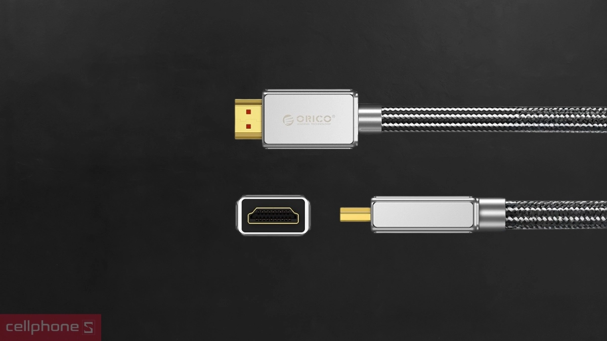 Đầu cắm mạ vàng hạn chế oxy hóa của Cáp HDMI 2.0 Orico chuẩn 4K H4AY-50-BK 60Hz 5 mét