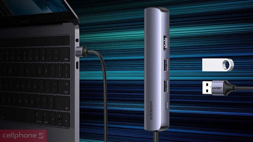 Tốc độ cáp chuyển đổi Ugreen 5 in 1 CM418 10919