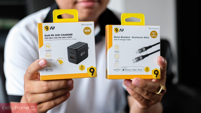 Cách phân loại sạc, dây sạc 9Fit chính hãng?