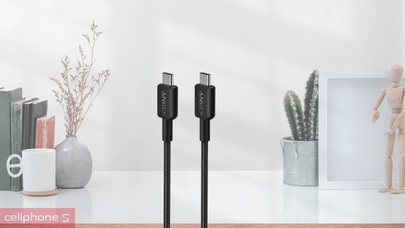 Cáp Anker 322 USB-C to USB-C Nylon A81F5H11 0.9M - Hoàn thiện bền bỉ, chắc chắn