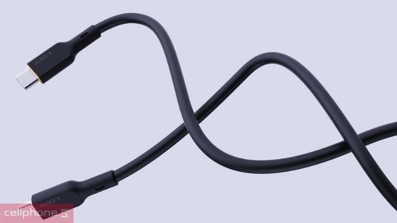 Độ bền cáp Aukey CB-SCC101 C-C silicone 100W 1M