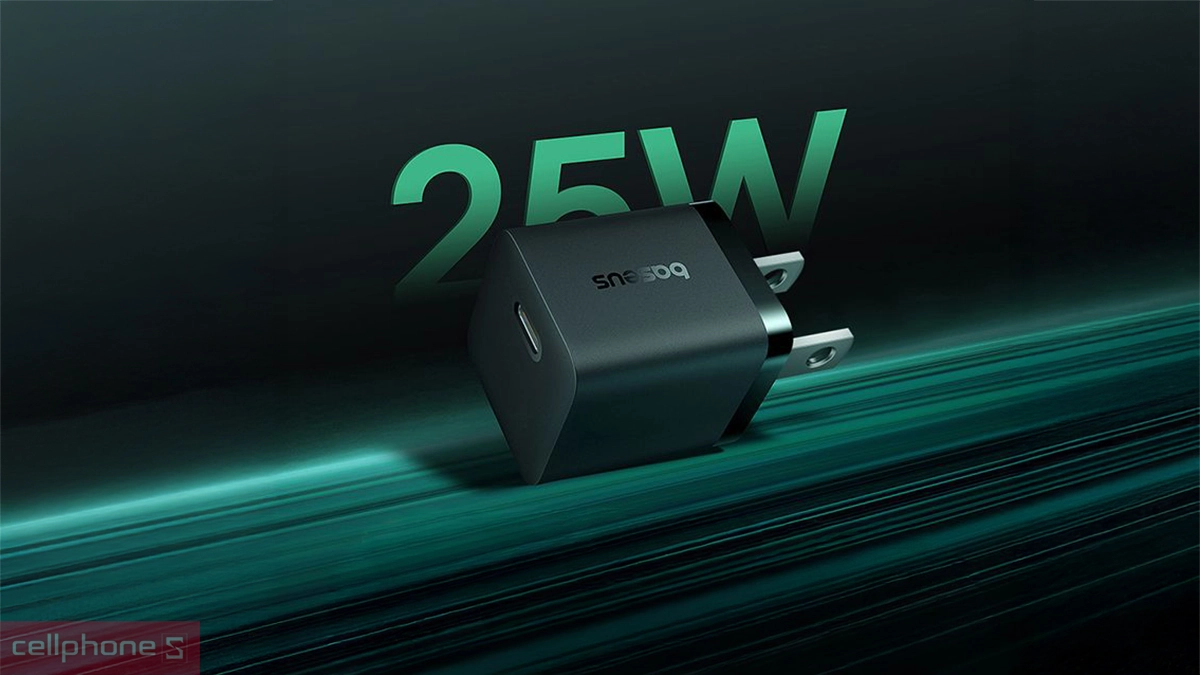 Công suất bộ sạc Baseus GaN5 Mini 25W kèm cáp type C to C 100W 1M