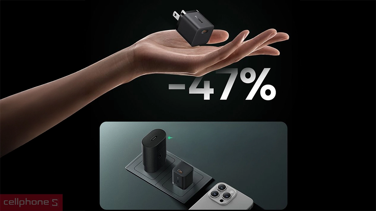 Thiết kế bộ sạc Baseus GaN5 Mini 25W kèm cáp type C to C 100W 1M