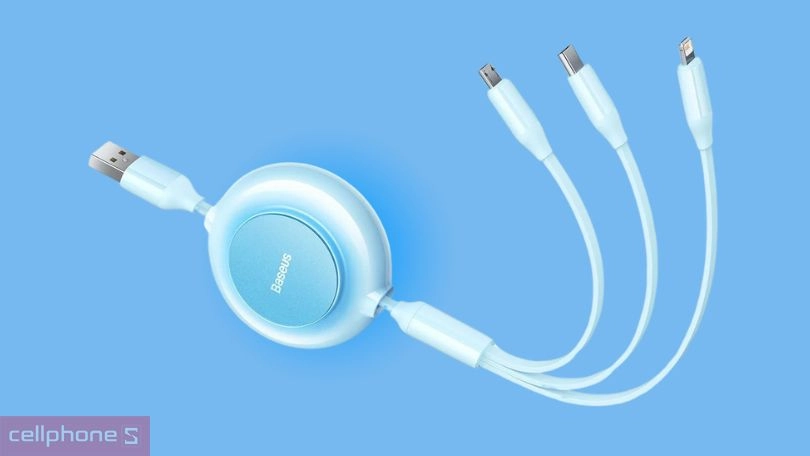 Chất lượng cáp 3 in 1 Baseus Bright Mirror 2 series Retractable 3.5A 1.1m