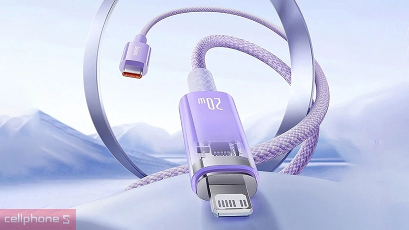Thiết kế sạc nhanh Type-C to lightning Baseus Explorer series 20W 2m