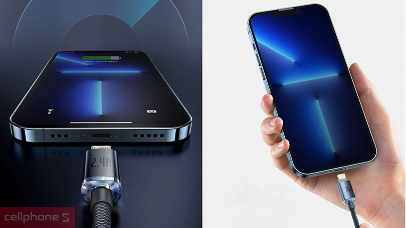 Cáp Baseus Crystal Shine USB-C to Lightning 1.2M