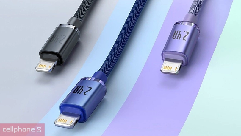 Cáp Baseus Crystal Shine USB-C to Lightning 2M