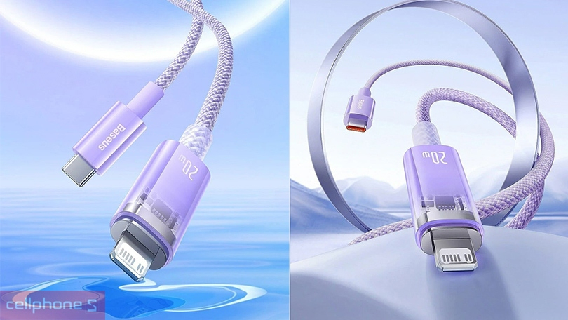Thiết kế cáp sạc type-C to lightning Baseus Explorer 20W 2m