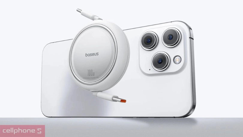 Cáp Type-C to Type-C Baseus Free2Draw Mini Retractable 100W 1M: sạc nhanh, linh hoạt