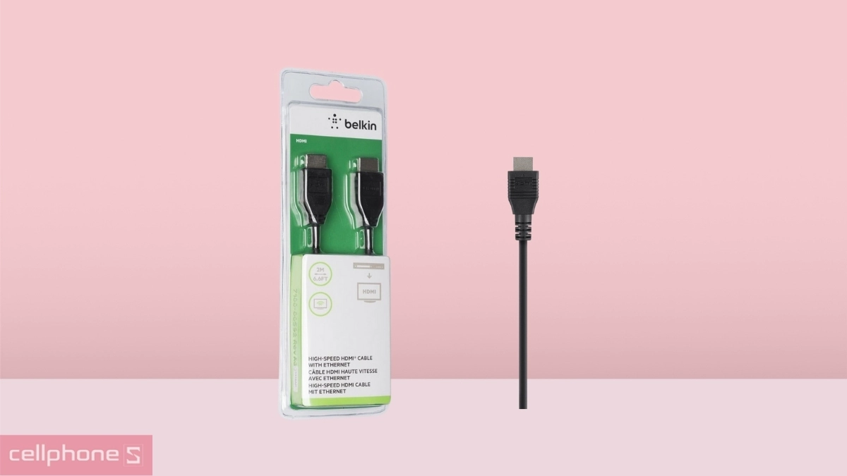 Cáp Belkin HDMI 1.4 4K 120Hz đầu Nickel 2m – Truyền tải ổn định, hỗ trợ 4K mượt mà