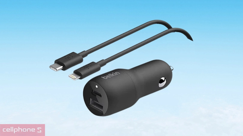 Tẩu sạc ô tô Belkin 37W 2 cổng USB-C và USB-A