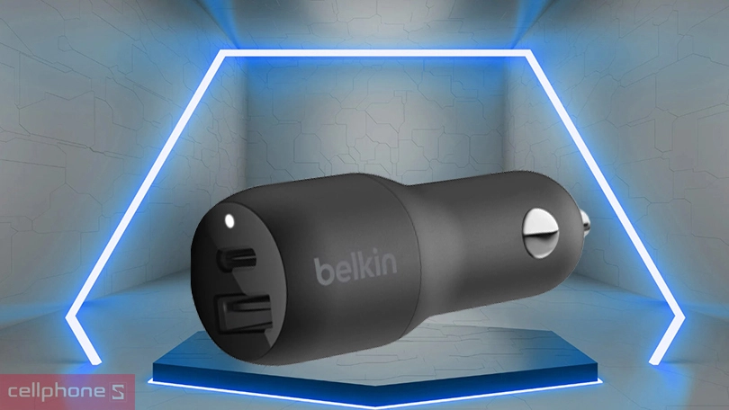 Tẩu sạc ô tô Belkin 37W 2 cổng USB-C và USB-A
