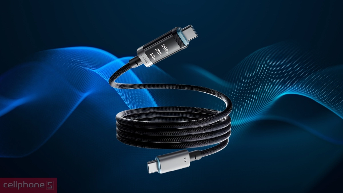 Hiệu năng cáp sạc nhanh từ tính Cuktech 6A Type-C 240W 1.5m CMC615P