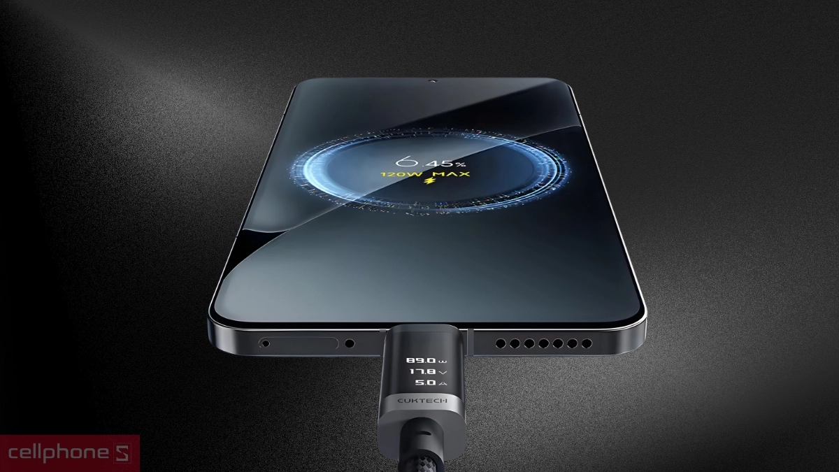 Màn hình OLED cáp sạc nhanh từ tính Cuktech 6A Type-C 240W 1.5m CMC615P