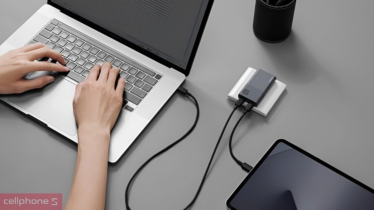 Tốc độ sạc củ sạc Cuktech 6 Slim 2C kèm cáp USB-C 65W AD652S