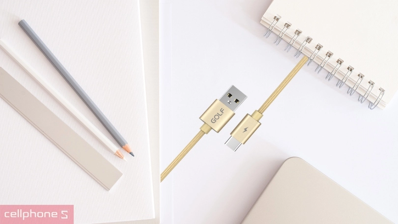 Cáp Golf USB-A to Micro 5A GC 76M dây dù 1 mét