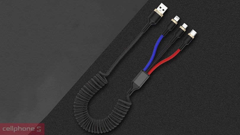 Cáp Golf 3 in 1 sạc nhanh 3A GC-72X dây dù 1.5M