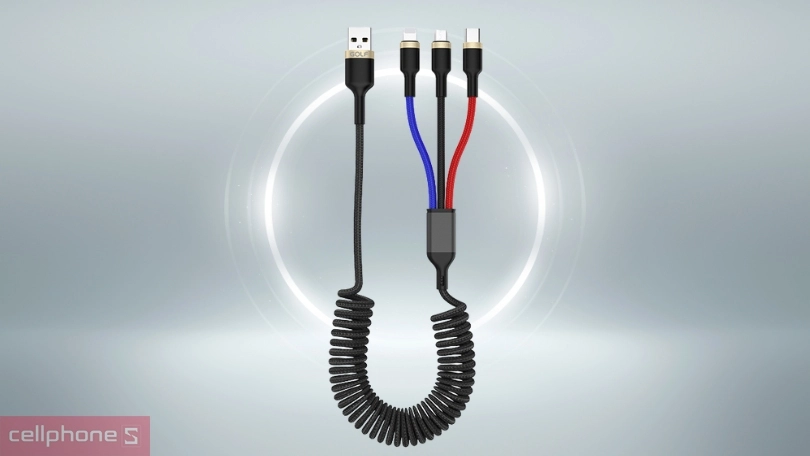 Cáp Golf 3 in 1 sạc nhanh 3A GC-72X dây dù 1.5M