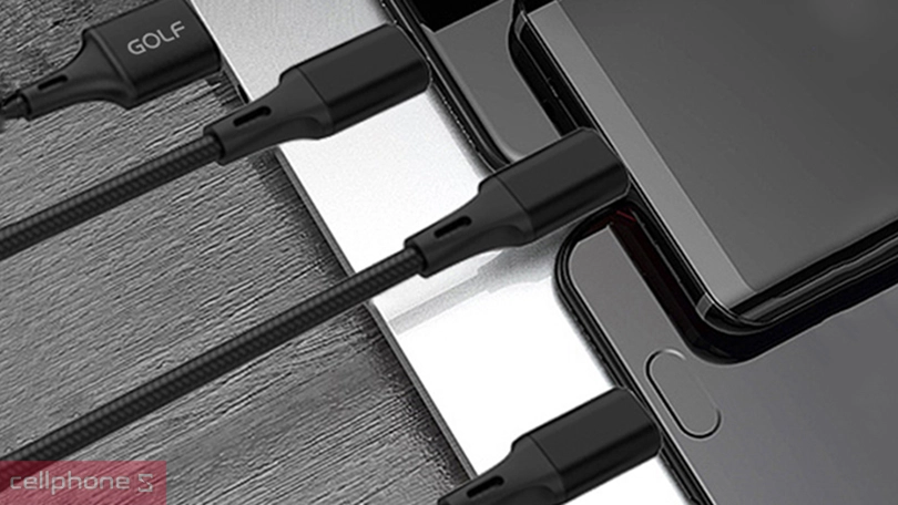 Cáp Golf 3 in 1 sạc nhanh 3A GC-86 dây dù 1.2m 