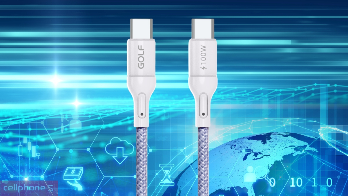 Dây cáp USB-C 2 đầu truyền dữ liệu và sạc nhanh 100W
