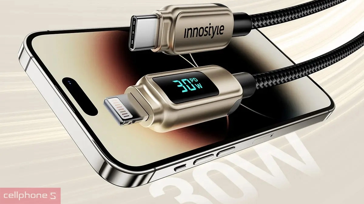 Vật liệu cáp Innostyle Digipower Type C to Lighting PD 30W CL